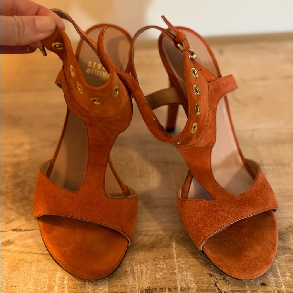 Stylish Orange Suede Women's Sandals
